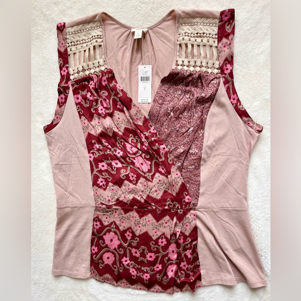 Tiny For Anthropologie Nisha Surplice Top Large